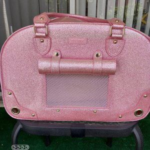 PETSHOME  Dog Cat Small Animal Pet Carrier in Pink Glitter